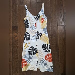 Monteau Tropical Print Sleeveless Dress